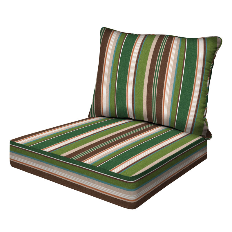 Meridian Outdoor Deep Seating Cushion Set – Comfortable, Durable, Weather-Resistant Design, Evergreen Stripe