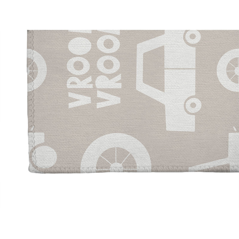 Vroom vroom Indoor Doormat, 60" W x 84" L, Taupe