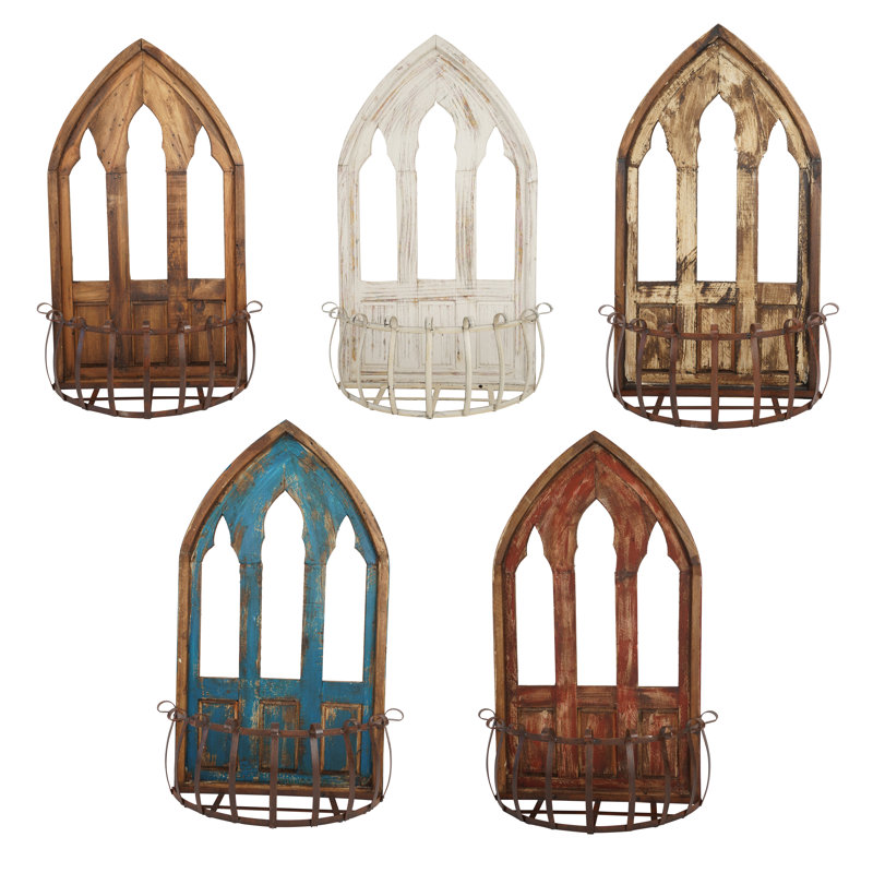Trinity Handmade Farmhouse Plants & Flowers Wall Decor on Solid Wood, Shabby White