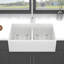 White Farmhouse Sink Workstation - 33 Inch White Ceramic Bowl Farm Kitchen Sink