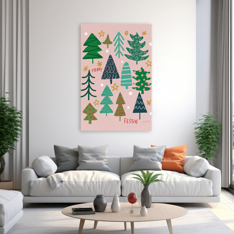 Winter Fun IV - Blue Christmas Trees, H 60 po x l 40 po