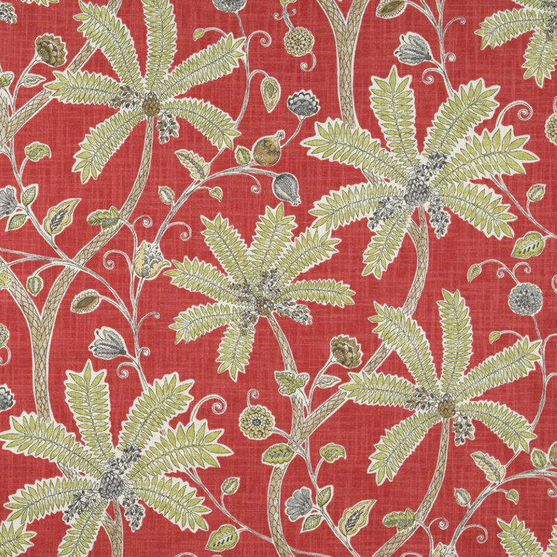 Robert Allen @Home Indienne Ink 100% Cotton Fabric, Coral