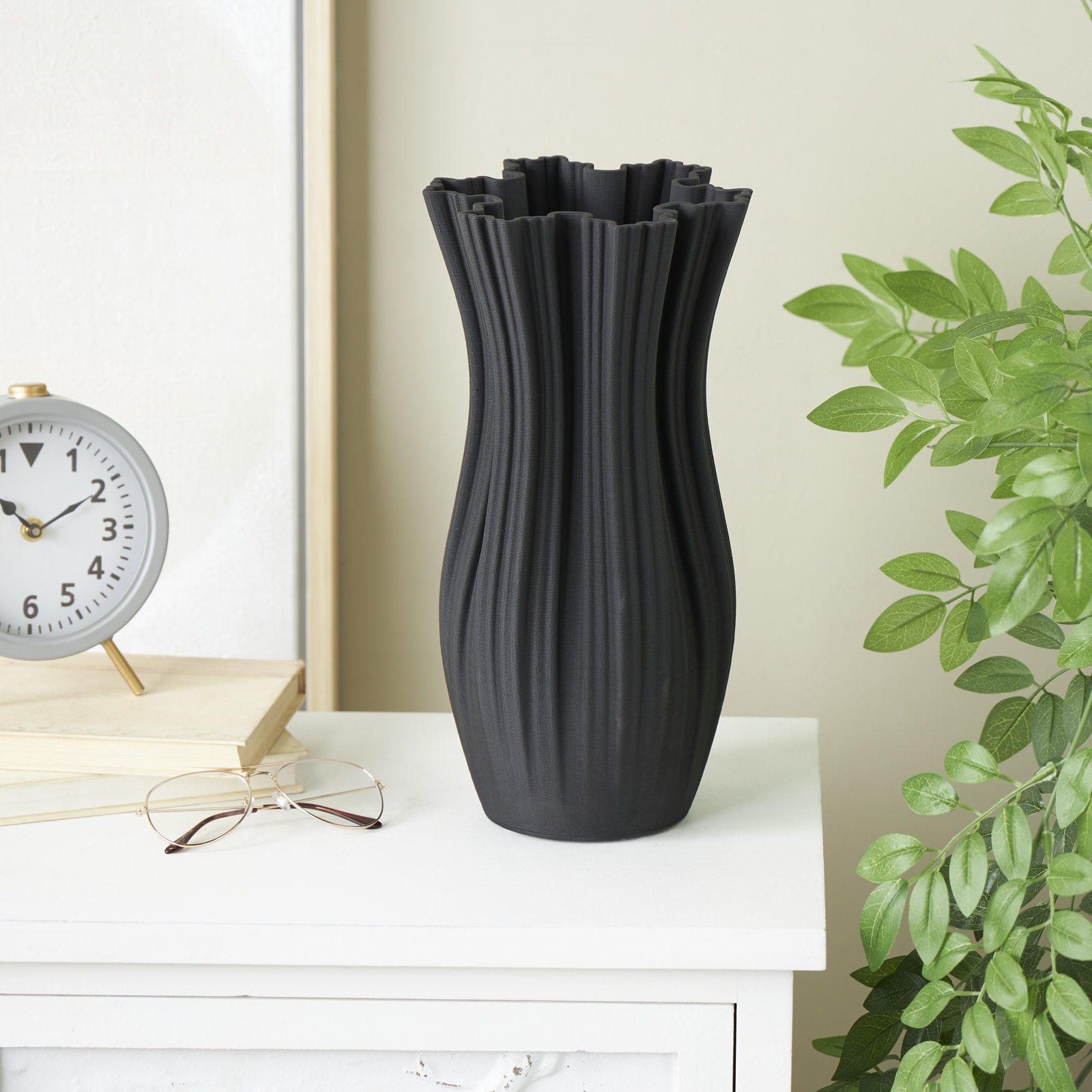 Bixler Ceramic Table Vase, 14" H x 6.55" W x 6.55" D