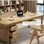 Bureaux rectangulaires en bois massif brun-1069855054-1069855049