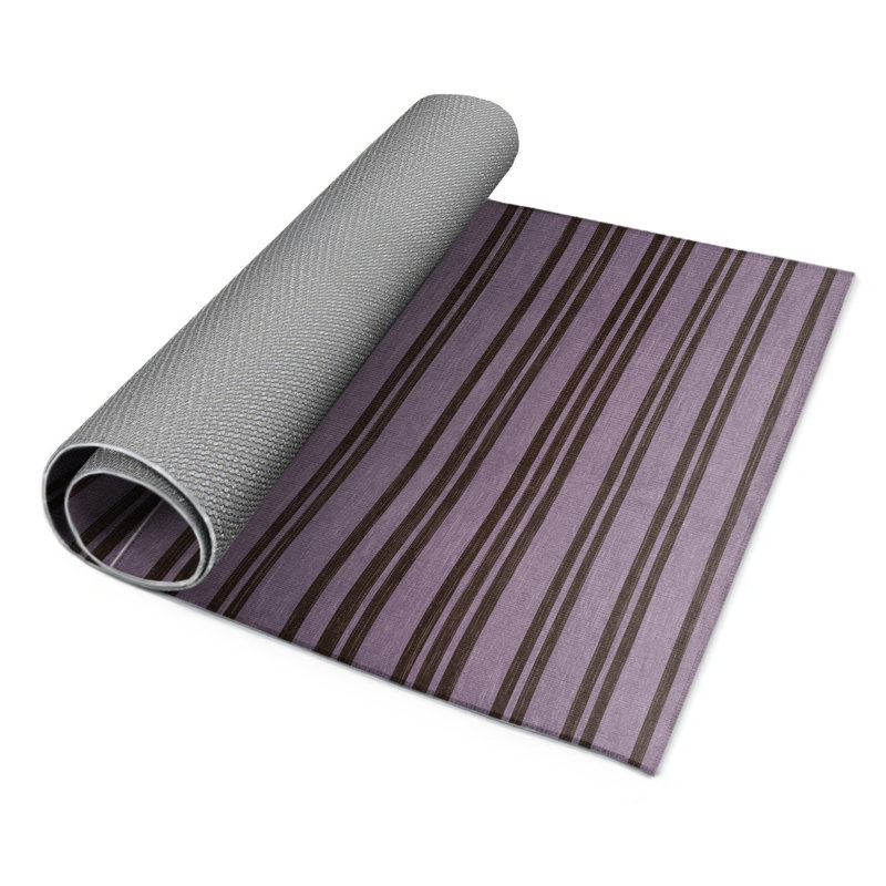 Tapis intérieur / extérieur rose HorizontalStripes, Rectangle 9 pi x 12 pi