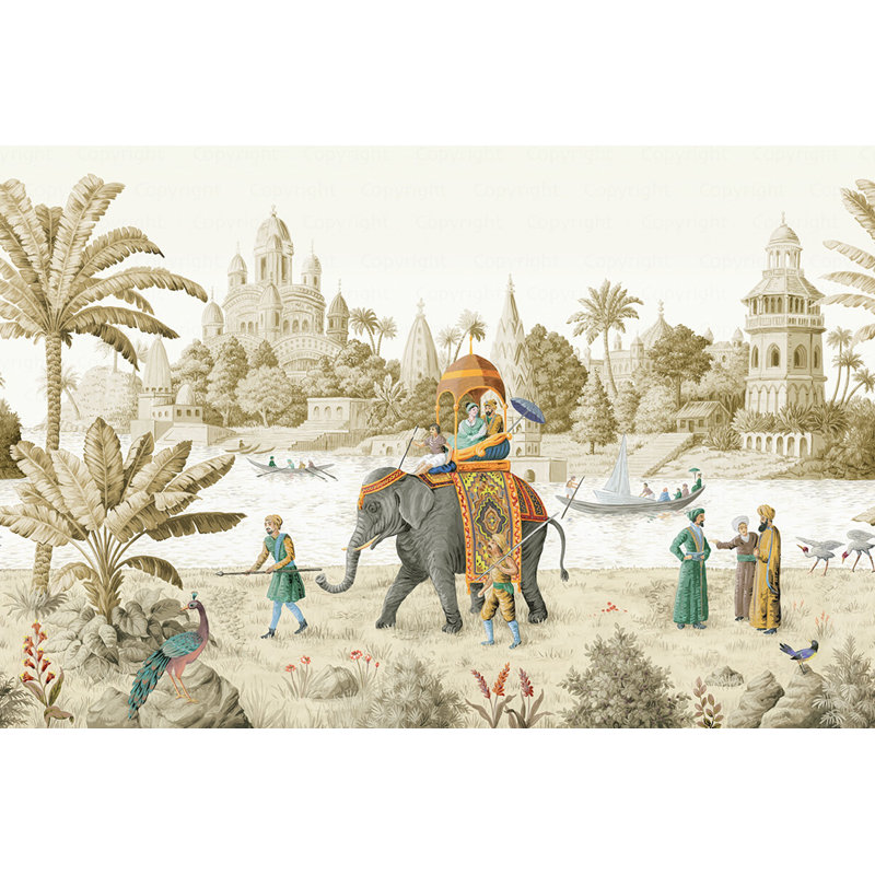 Papier peint exotique «Panorama», Brun, L 55 po x l 81 po