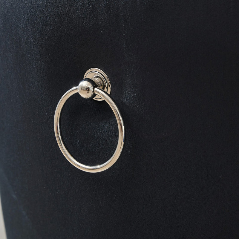 Tabourets de bar pivotants épais en velours chromé, hauteur réglable, ensemble de 2, Noir, Silver