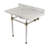 Kingston Brass Templeton 36-Inch Carrara Marble Vanity Top with Clear Acrylic Legs (8-Inch, 3-Hole)-29273387