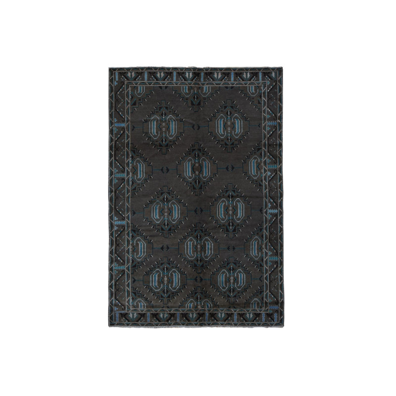 Tapis oriental en laine pure noué à la main 6 pi 8 po x 9 pi 9 po brun taupe CE8549F68C25494FB843CD584156A3DB