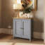 Taberno 2 Door Compact Sideboard Buffet Storage Cabinet. 65cm Wide. Solid Oak Top. Polished Chrome Handles. Fully Assembled.-395102606