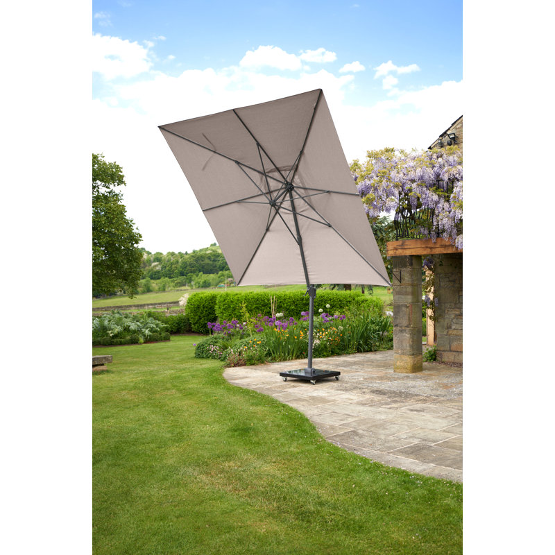 Aariyana 3m Square Parasol, Anthracite, Brown