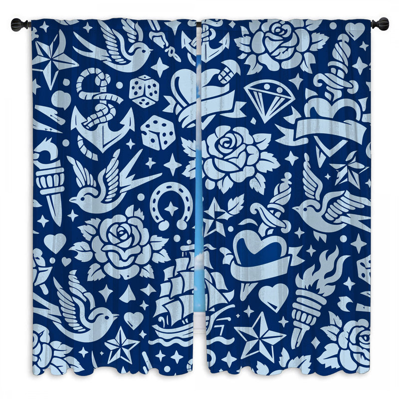 Rideaux de fenêtre Nautical, 40 po x 52 po - 2 panneaux, Obscurcissement de chambre