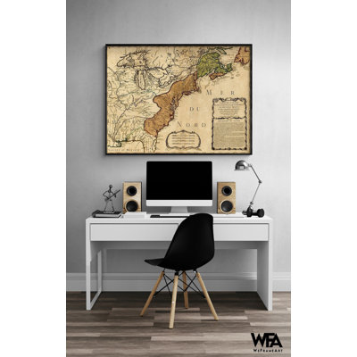 «Canada to Louisiana-Eastern USA 1756», impression de carte du Canada, affiche de Lousiana State, décoration murale de l'est des États-Unis, art mural nord-américain rustique