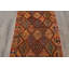 Tapis à motif géométrique en laine orange 31,5 x 144,9 pouces