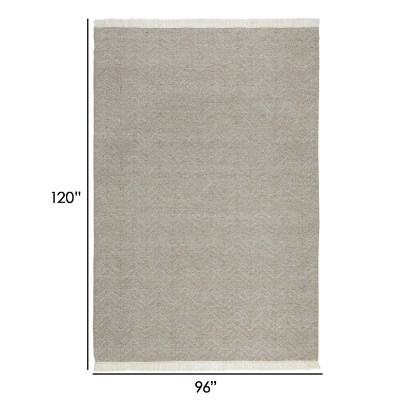 Dune Gray Herringbone Handwoven Reversible 8' x 10' Rug