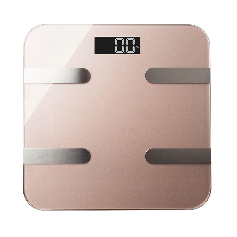 Symple Stuff Aizzaddin Smart Digital Glass Bathroom Scale, Gold