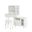 Bureau de coiffeuse moderne avec miroir et lumières, coiffeuse rétractable avec tiroirs et armoire, ensemble de table de maquillage compact avec prise de courant pour chambre à coucher, blanc-981658506