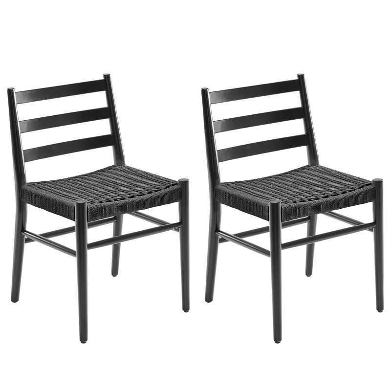 Paper Rope Metal Sidechair, Black