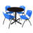 Cain Round X-Base Breakroom Table & 4 M Stack Chairs-32520557-32520553-32520549