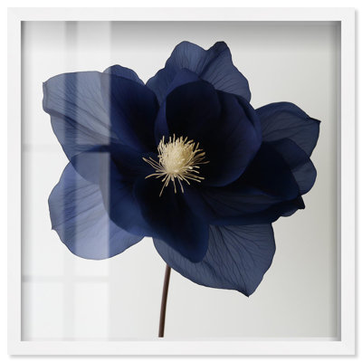 «Night Dal III Shadowbox», impression d'art floral bleu par Art Remedy