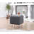 Bohemian Pouffe with Copper Coated Iron Legs, Dark Grey, 15.7 x 16.5 x 15.7 inches | 50% Cotton / 50% Linen Cover, 1.9 in Orthopedic Sponge | Stylish Seating for Home & Hotel Decor, Durable & Comfortable-812450424