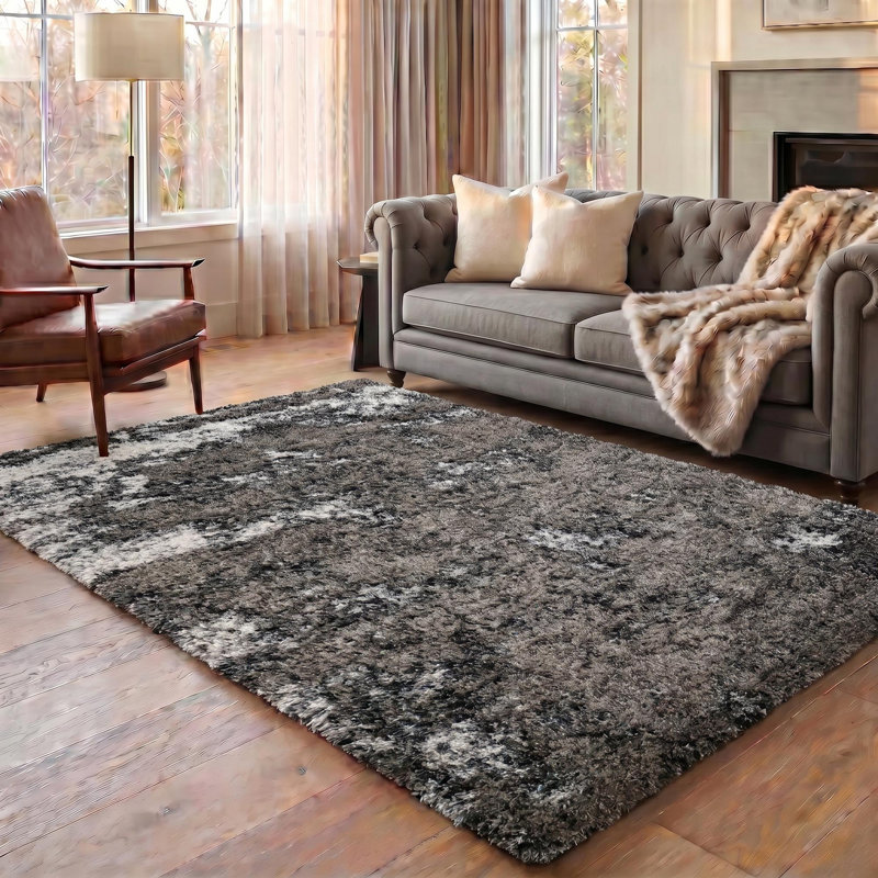 Tarbox Solid Colour Shag Area Rug, Rectangle 120 x 170cm