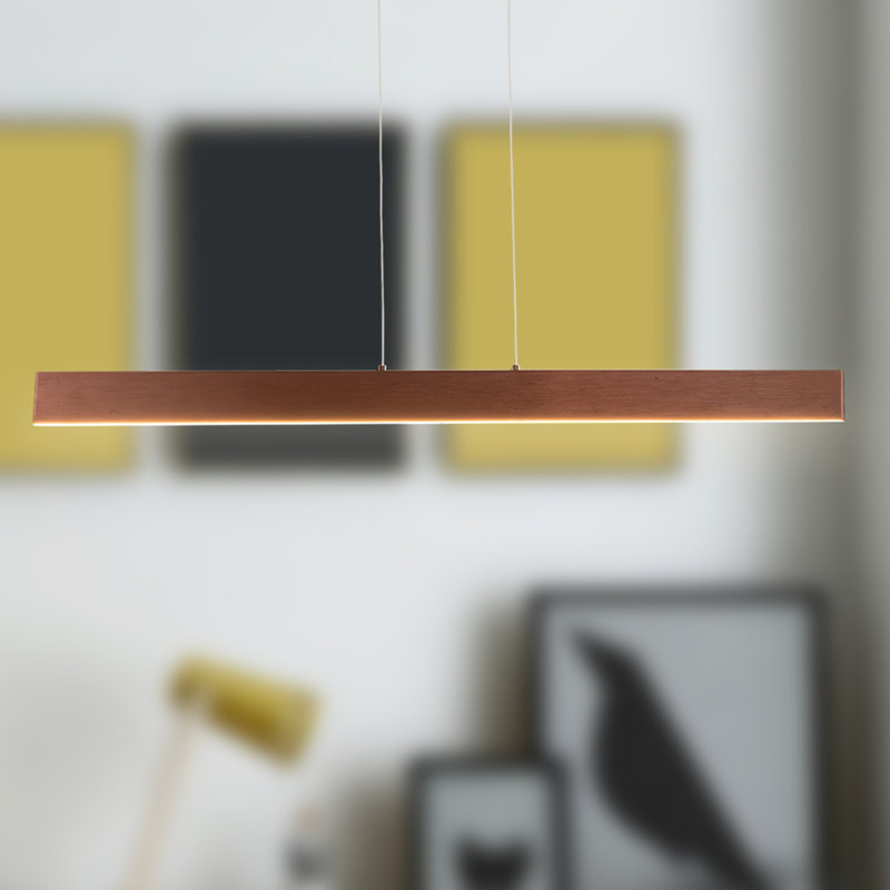 Luminaire suspendu simple à 1 lumière Tarrance, H 70 po x l 39,7 po x P 3,1 po, Café