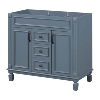 Base de meuble-lavabo moderne avec 2 portes à fermeture douce et 2 tiroirs (PAS D'ÉVIER DE BASSIN)