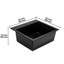 Évier de cuisine en granite noir à simple cuve de 25 po pour téléviseur et bar, composite de quartz, non poreux, résistant aux égratignures, multi-pièces avec drain à grille, idéal pour économiser de l'espace dans les cuisines.