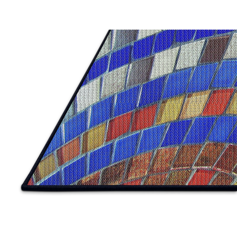 Tapis mauve/brun tissé à la machine, Rectangle 6 pi x 9 pi