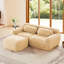 Canapé en forme de L sans os, tissu moelleux et moelleux, avec chaise éponge haute densité 32D, aucun assemblage requis, conception ergonomique inférieure antidérapante, avec coussins décoratifs, convient aux chambres à coucher, kaki clair-129699124