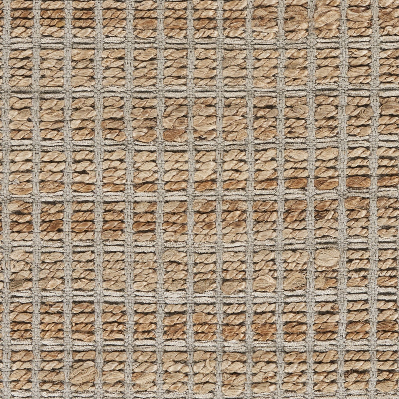 Tapis brun/gris tressé géométrique fait main Criswell