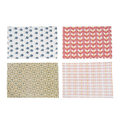 Printed 4 Piece Cotton Napkin Set