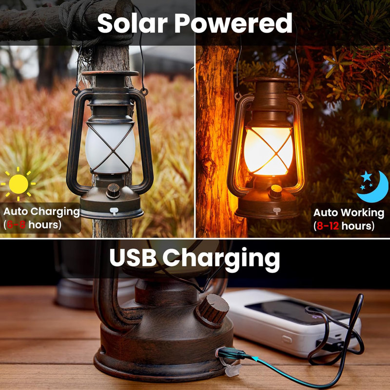 Flickering Flame Solar Lanterns Lights