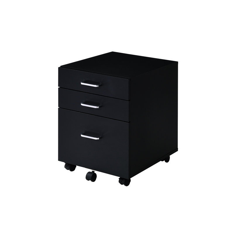 Armoire noire et finition, 3 tiroirs, étagère à 4 niveaux, armoire de rangement avec panneaux de particules,