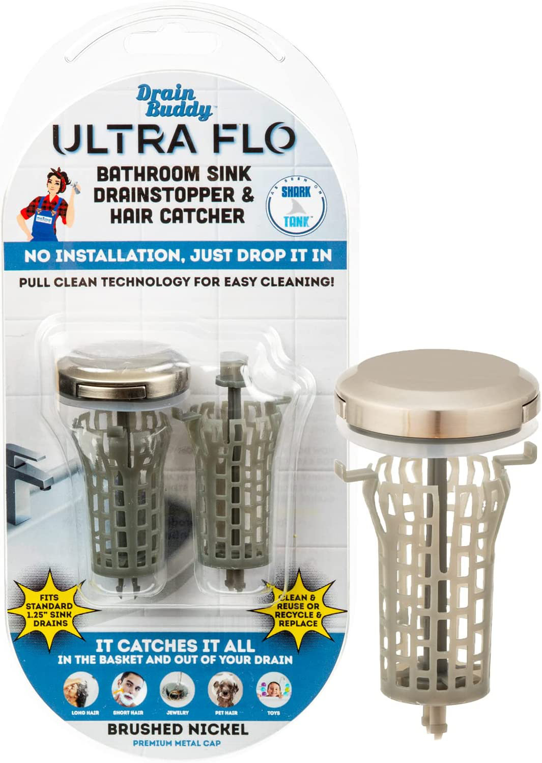Drain Buddy Ultra Flo 2 in 1 Bathroom Sink Hair Catcher and Drain Stopper Wayfair