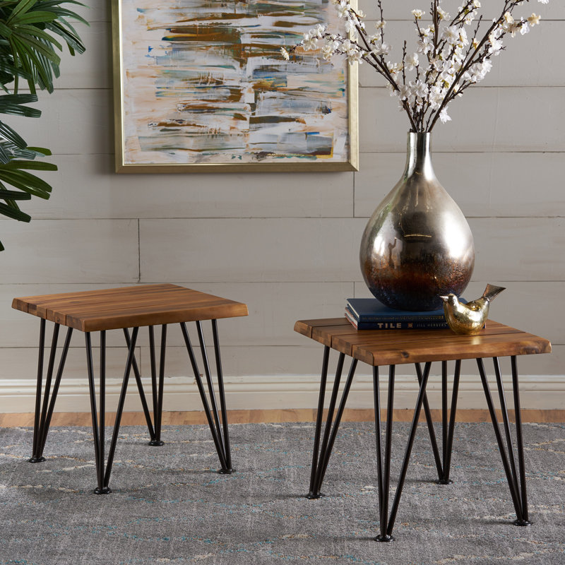 Alonnie Solid Wood Top End Table Set
