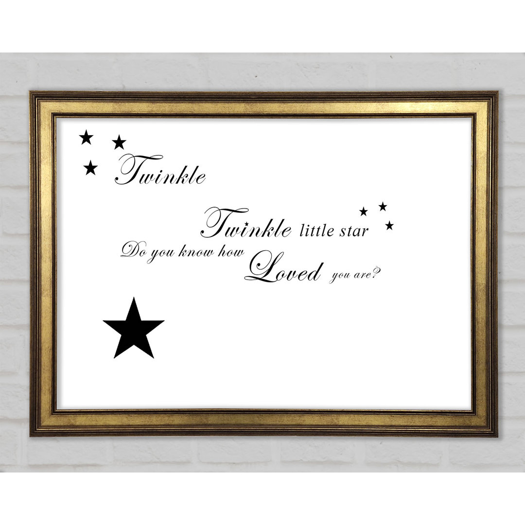 Kinderzimmer Zitat Twinkle Twinkle Little Star 1 Gerahmter Druck