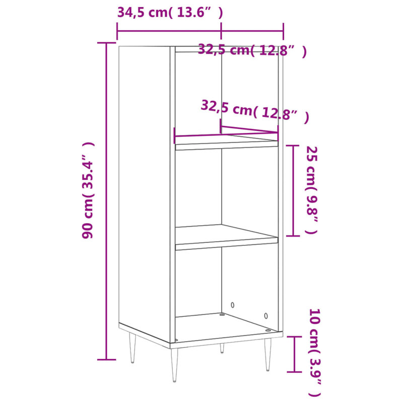 Kokkina 90cm H x 34.5cm W Standard Bookcase, White