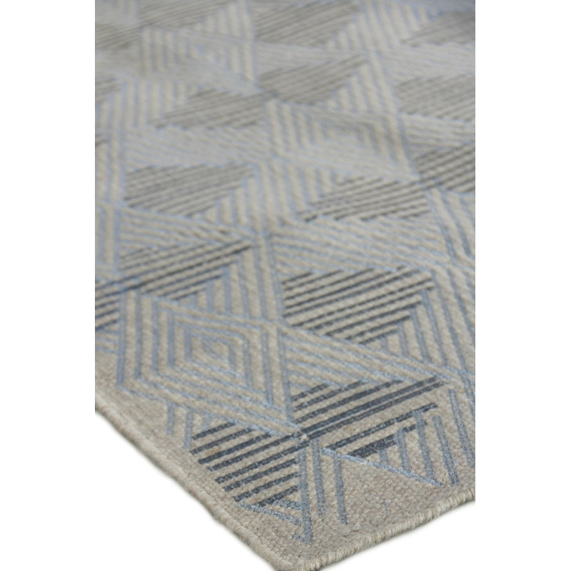 Pavilion Wool Geometric Area Rug in Ivory, Rectangle 10' x 13'6"