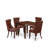 3 Piece Dining Set Consists of a Rectangle Kitchen Table with Removable leaf and 2 Upholstered Chairs, Mahogany-1527438844