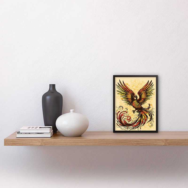 Kell Phoenix Emerging From Flames Tattoo Ink Body Art Rockabilly Americana - Single Picture Frame Print