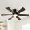 Ventilateur de plafond encastré 46 "avec lumières, télécommande, moteur à courant continu silencieux 6 ventilateurs de plafond en contreplaqué à 6 niveaux, ventilateur de plafond réversible, pour salon de patio, chambre à coucher, bureau, intérieur.