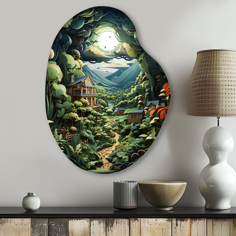Arshan - grange asymétrique en métal, sculpture murale en métal de forme unique, H 30 po x l 22 po x P 1 po
