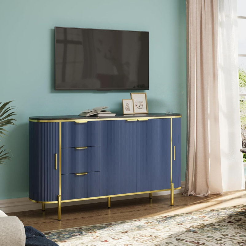 149.6cm Sideboard, Blue/Black