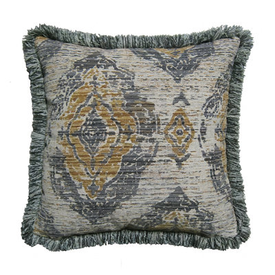 Coussin décoratif carré jacquard Toscane Ambre