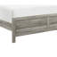 Grand lit de style rustique de couleur grise patinée, meubles de chambre à coucher avec tête de lit et rails, lit en bois et en composés d'ingénierie, équipement-168826338