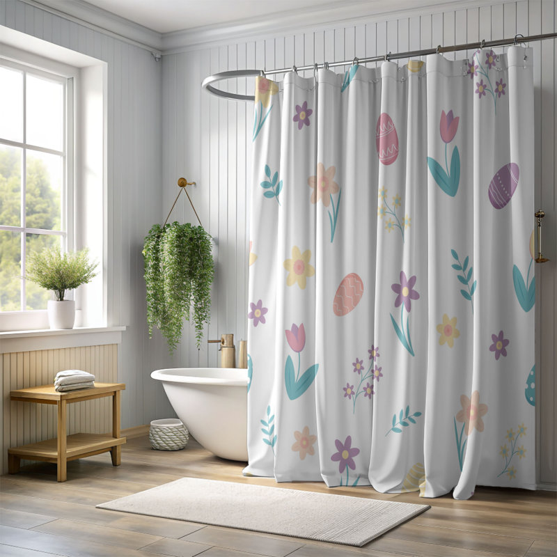 Rideau de douche 1 pièce Gentle Blossom, H 74 po x l 35 po
