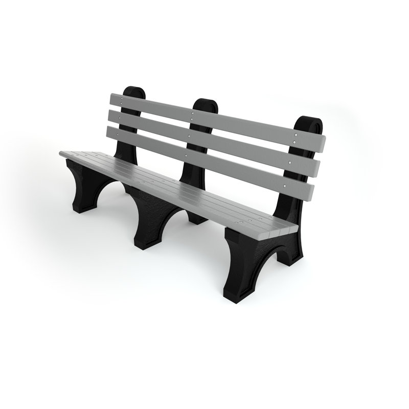 Banc de parc en plastique recyclé Wetzel, Aucune, 6', Gris