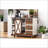 Kitchen Island with Storage, 55.5” Farmhouse Rolling Cart with Drop Leaf, Barn Door, Power Outlets, White | White | Medium (40-55in)-601455432